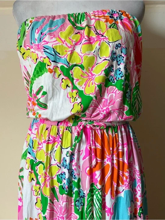 Lilly Pulitzer for Target Nosey Posey Floral Strapless Maxi Dress size Medium - Picture 8 of 10
